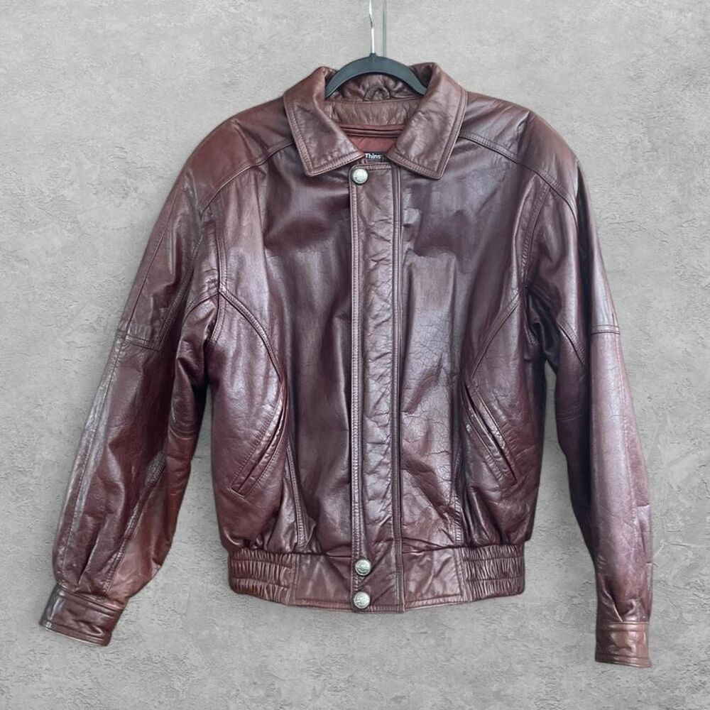 Vintage 90s Wilsons Leather Bomber Jacket Men's S 3M Thinsulate Military Aviator